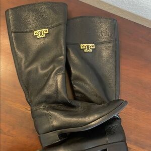 Tory Burch Black Leather Riding Boots